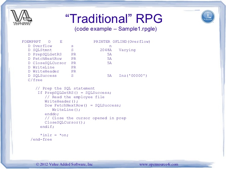 rpg code examples